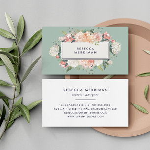 Antiek Bloemen Blush & Sage Visitekaartje