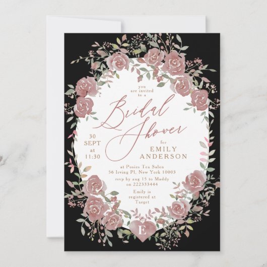  Antiek Bloemen Bridal Shower Invitation Kaart (Voorkant)