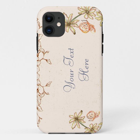 Antiek bloemen Case-Mate iPhone Case (Achterkant)