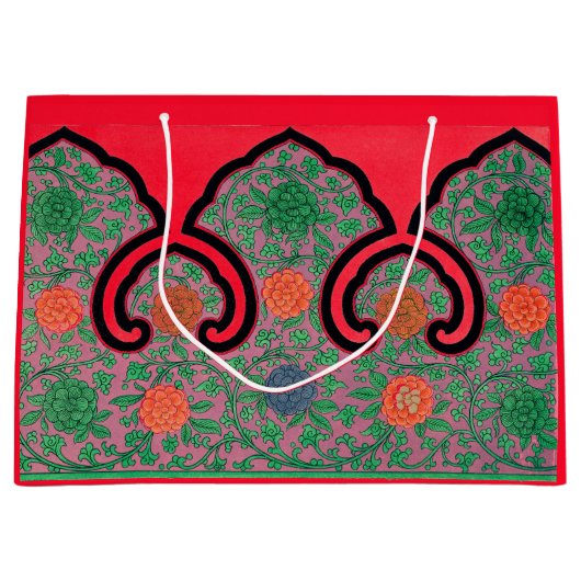 ANTIEK BLOEMEN CHINEES PATROON IN RODE CADEAUZAK GROOT CADEAUZAKJE (Voorkant)