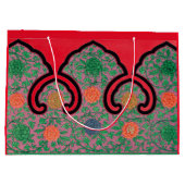 ANTIEK BLOEMEN CHINEES PATROON IN RODE CADEAUZAK GROOT CADEAUZAKJE (Achterkant)