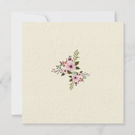 Antiek Bloemen Custom Initiaal Vrijgezellenfeest Kaart (Achterkant)