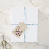Antiek Bloemen Custom Monogram Initiaal Cadeaulabel (Met Touw)