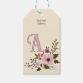 Antiek Bloemen Custom Monogram Initiaal Cadeaulabel (Voorkant)
