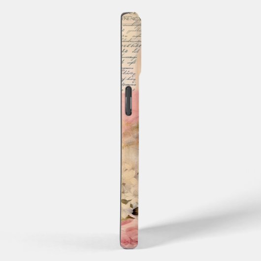 Antiek Bloemen Custom Name Scrapbook Collage Roze Case-Mate iPhone Case (Achterkant / Rechts)
