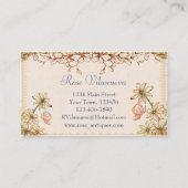 Antiek  bloemen en vlinders visitekaartje (Achterkant)