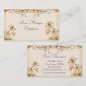 Antiek bloemen en vlinders visitekaartje (Voorkant / Achterkant)