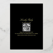 Antiek Bloemen Goud en Zwarte Huwelijk Folie Uitnodiging (Achterkant)