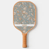 Antiek Bloemen Grijs Blauw Toile Pickleball Paddle (Voorkant)