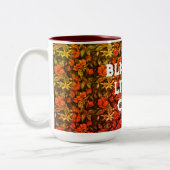 Antiek bloemen leven tweekleurige koffiemok (Links)