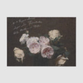 Antiek Bloemen met Script Tissuepapier (Voorkant)