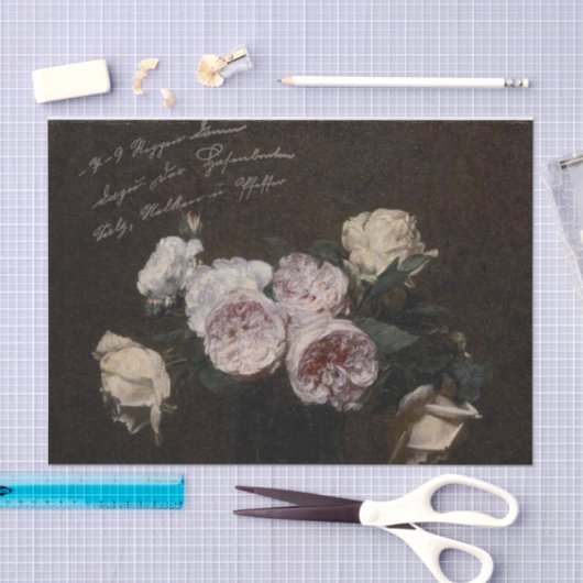 Antiek Bloemen met Script Tissuepapier (Craft)