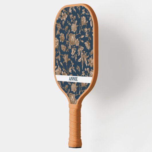 Antiek Bloemen Navy Gold Toile Pickleball Paddle (Links)