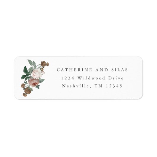 Antiek bloemen Retouradreslabel Etiket (Voorkant)