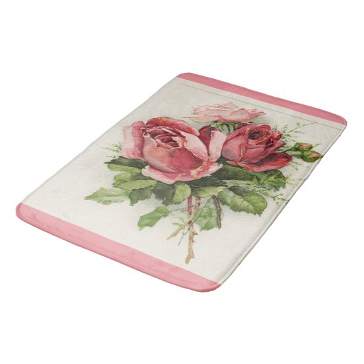 Antiek  Bloemen Rozen Badmat (Gekanteld)