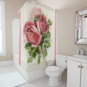 Antiek  Bloemen Rozen Douchegordijn (In situ)