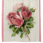 Antiek  Bloemen Rozen Douchegordijn (Voorkant)