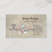 Antiek Bloemen Skelet Key  Restauratie Visitekaartje (Voorkant)