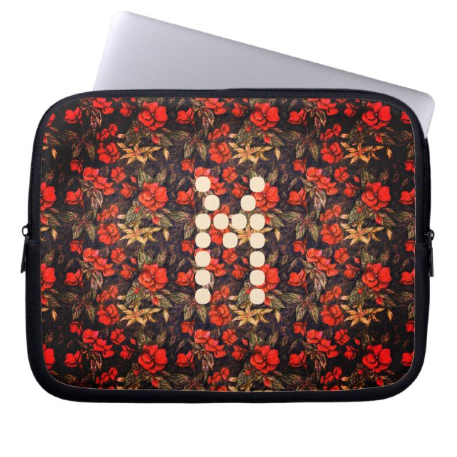 Antiek bloemen van Alexandra Cook o.b.a. Linandara Laptop Sleeve (Voorkant)