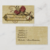 Antiek bloemen visitekaartje (Voorkant / Achterkant)