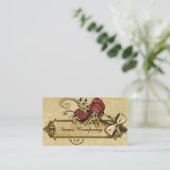 Antiek bloemen visitekaartje (Staand voorkant)