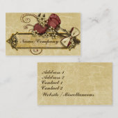 Antiek bloemen visitekaartje (Voorkant / Achterkant)