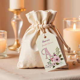 Antiek Bloemen Vrijgezellenfeest Custom Monogram Cadeaulabel