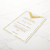 Antiek Bloemen Western  Monogram Huwelijk Folie Uitnodiging (Gedraaid)