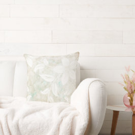 Antiek bloemen, wit kussen