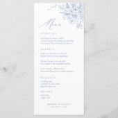 Antiek Bloemend Frans Blauw Huwelijksmenu Menu (Voorkant)