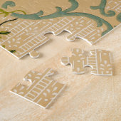 Antiek bloemendecoratiebehangpatroon legpuzzel (Zijkant)