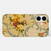 Antiek bloemendecoratief behangpatroon Case-Mate iPhone case (Achterkant (horizontaal))