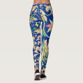 Antiek bloemenoosterse motief Deep Royal Blue Leggings (Achterkant)