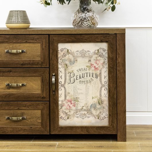 Antiek Bloemenopera Ephemera Decoupage Tissuepapier