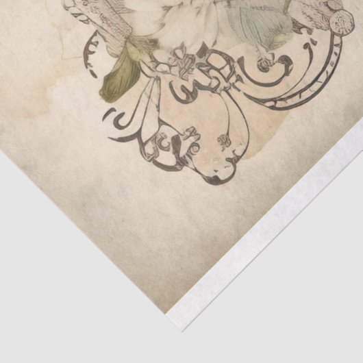  Antiek Bloemenopera Ephemera Decoupage Tissuepapier (Detail)