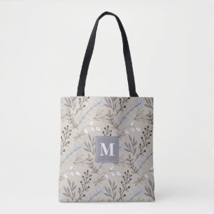 Antiek Bloemmotief met Libel Monogram Tote Bag