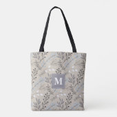 Antiek Bloemmotief met Libel Monogram Tote Bag (Achterkant)