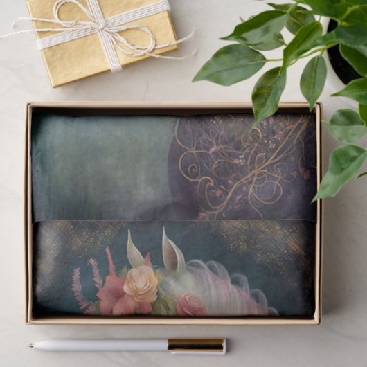 Antiek bloempaard tissuepapier (Geschenk)