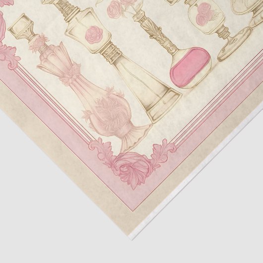 Antiek bloemparfumverstuivers AE7 Decoupage Tissuepapier (Detail)