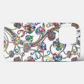 Antiek bloempatroon meerdere kleuren op wit Case-Mate iPhone case (Achterkant (horizontaal))