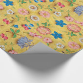 ANTIEK BLOEMPERKAMENT / WILDE ROZEN EN PANSIES CADEAUPAPIER (Hoek)