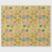 ANTIEK BLOEMPERKAMENT / WILDE ROZEN EN PANSIES CADEAUPAPIER (Vlak)