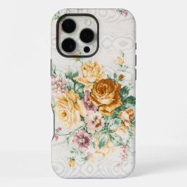 Antiek Bloemstof Patroon iPhone 16 Pro Max Hoesje