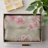 Antiek bloesems op de lossingpagina van Damask Tissuepapier (Geschenk)