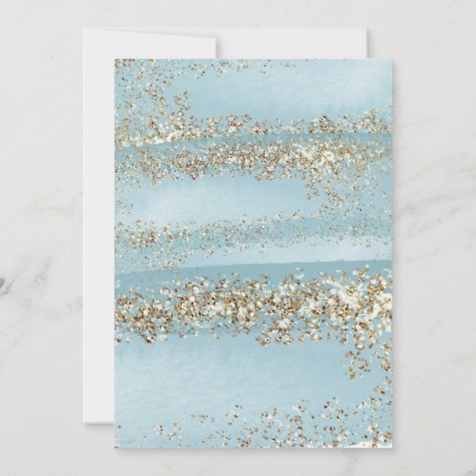 *~* Antiek Blue Glitter Weddenschap Kaart (Achterkant)