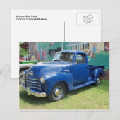 Antiek Blue Truck Briefkaart (Voorkant / Achterkant)