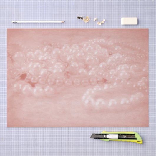  Antiek Blush Pink White Pearls Ontkoppel Tissuepapier (Craft)