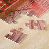 Antiek bluspuzzel met vuurmotor legpuzzel (Zijkant)