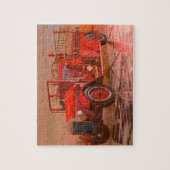 Antiek bluspuzzel met vuurmotor legpuzzel (Verticaal)