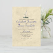 Antiek Boats Wedding Invitations Kaart (Staand voorkant)